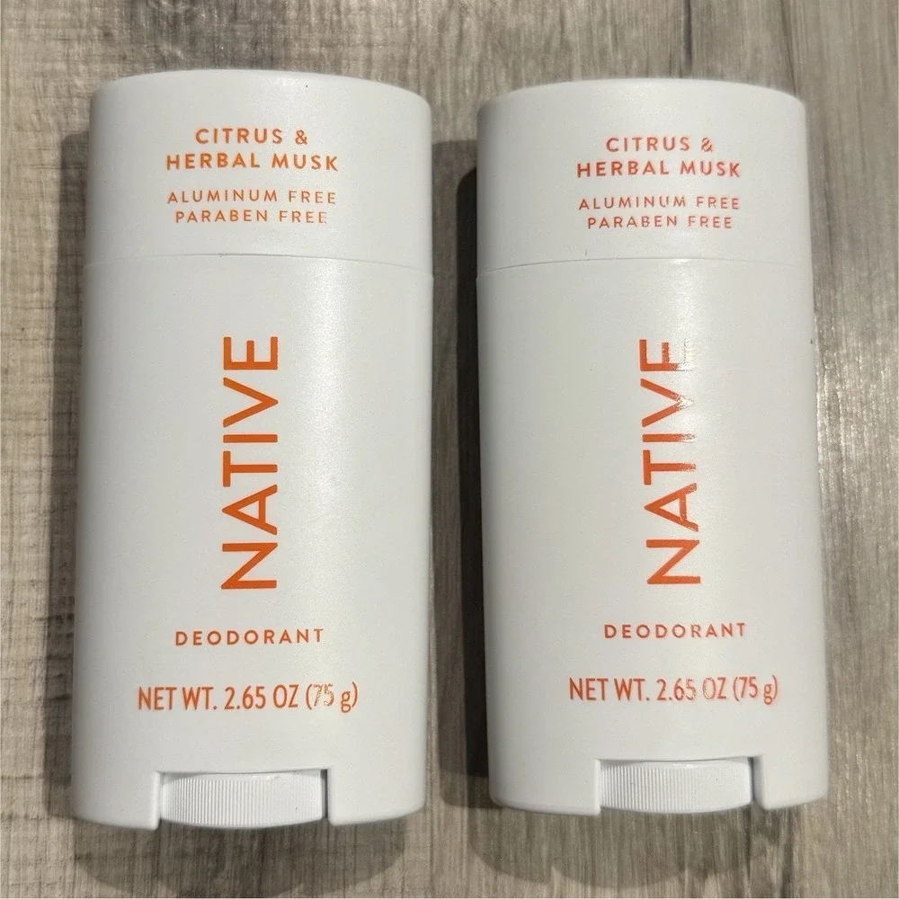 Native Deodorant Citrus & Herbal Musk Aluminum-Free 2pk 2.65oz